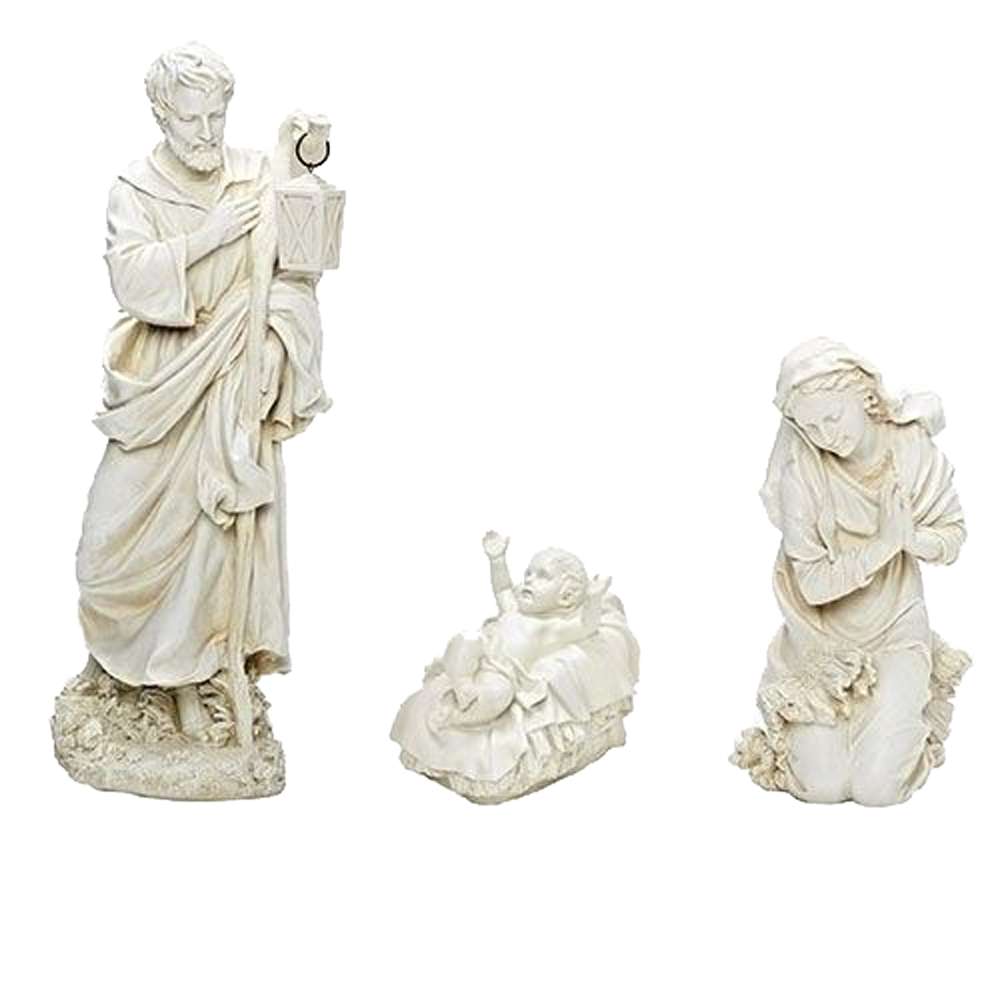 Ivory-Colored Holy Family Resin Nativity Statues, , large image number 0