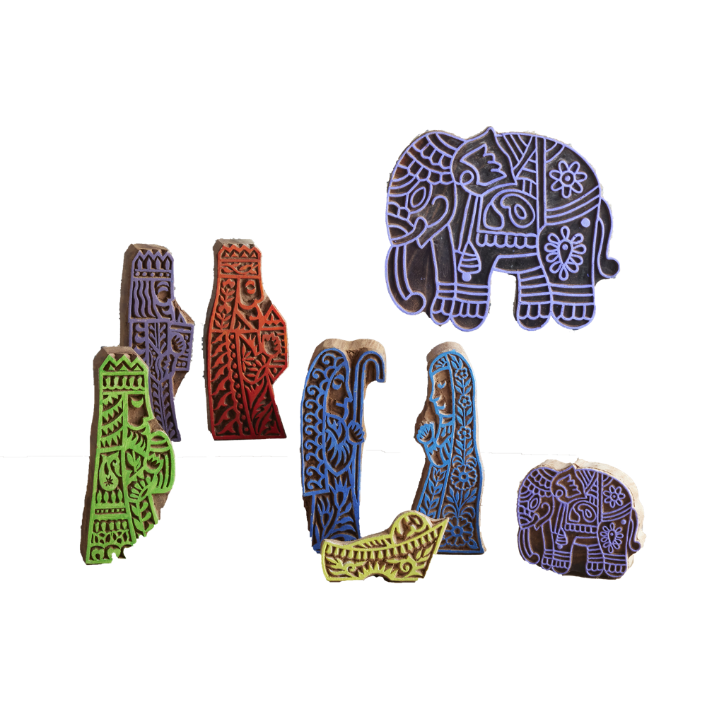 Indian Colorful Outlined Wood Nativity, , large image number 0