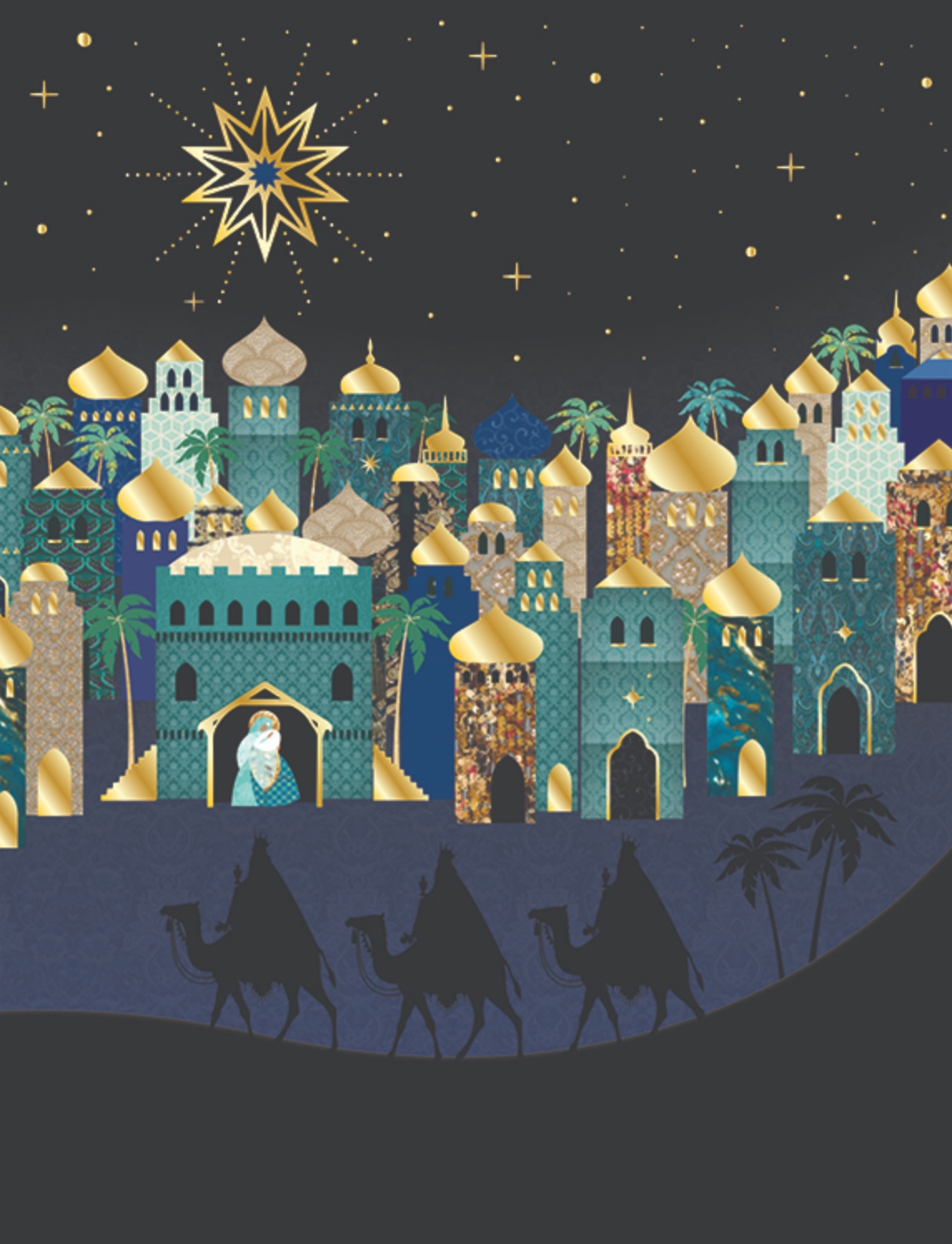 Wisemen at Night Boxed Christmas Cards