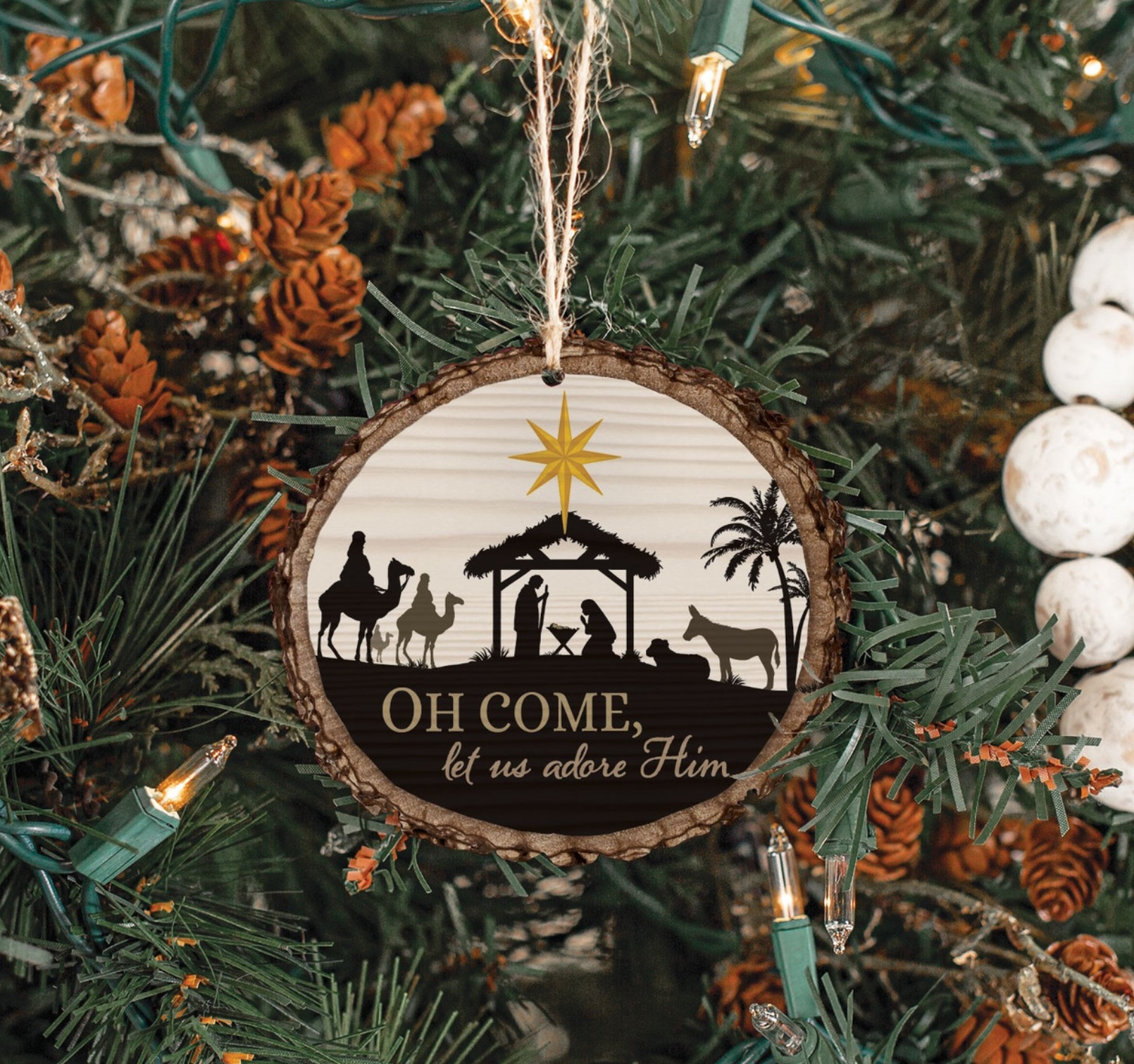 Oh, Come Let Us Adore Him Ornament, , large