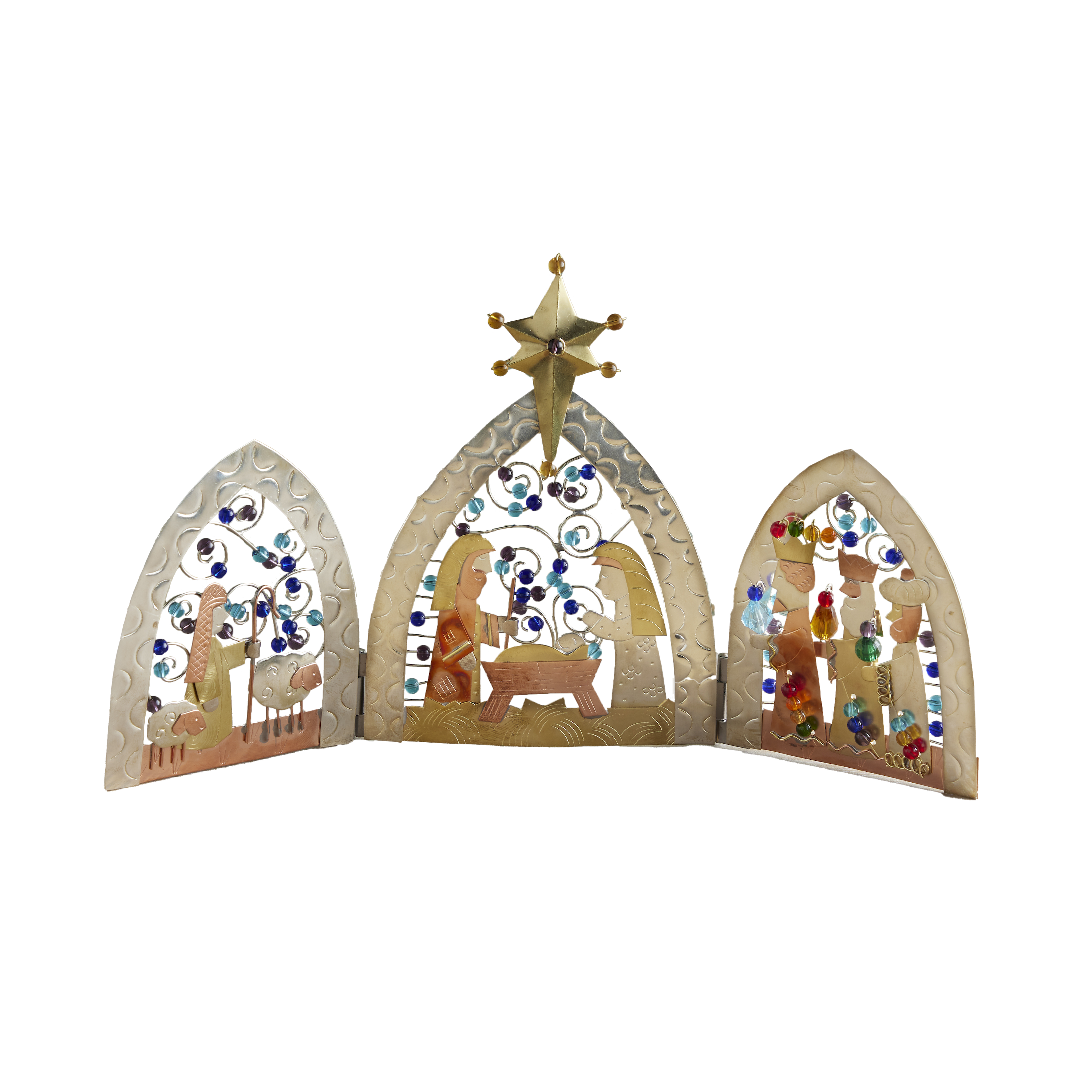 Thai Filigree Aluminum Nativity, , large image number 0