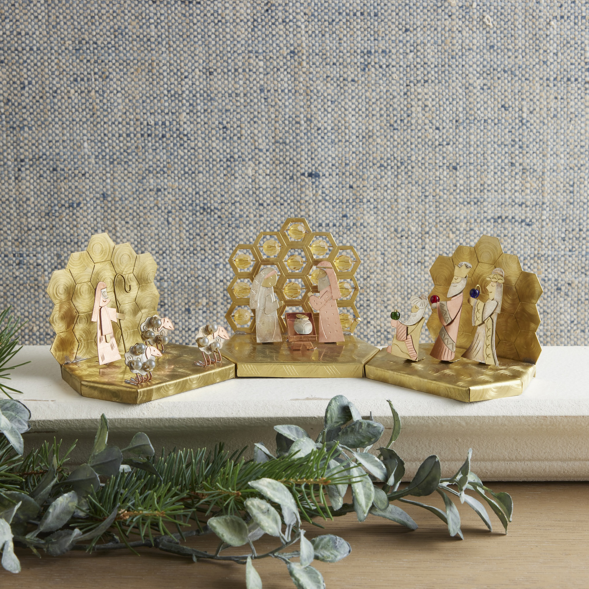 Thai Honeycomb Aluminum Nativity, , large