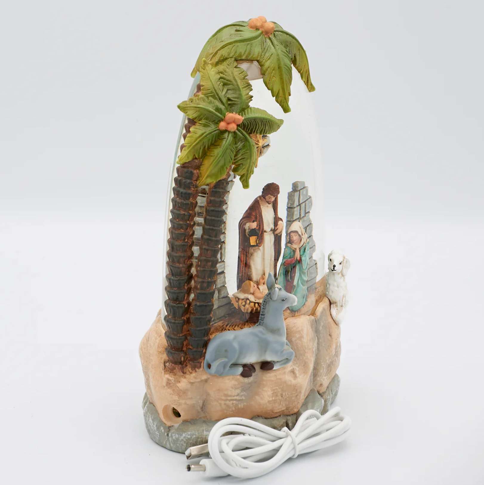 Light-up Palm Tree Swirl Nativity, , large