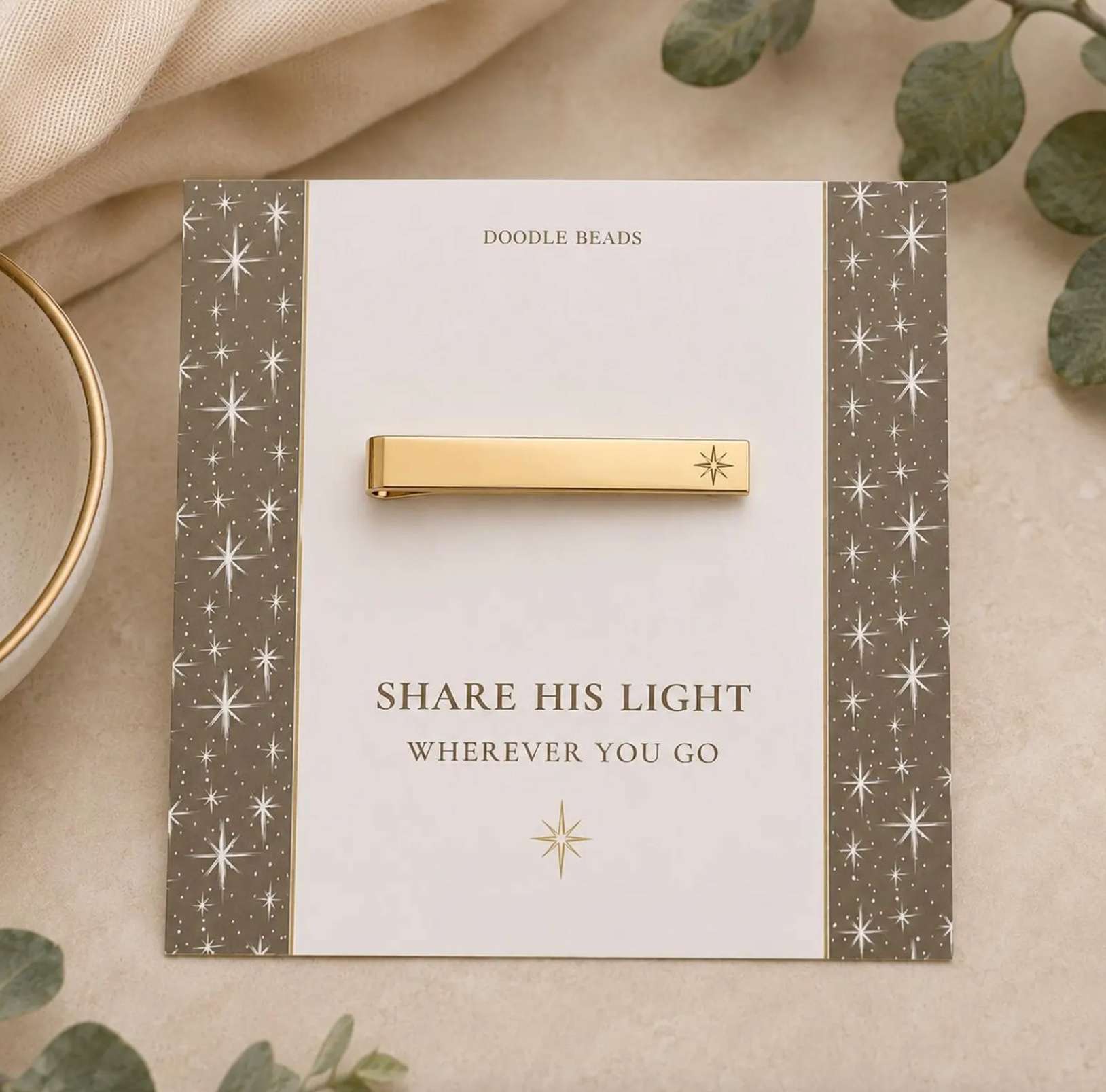 Share His Light North Star Tie Bar, , large image number 3