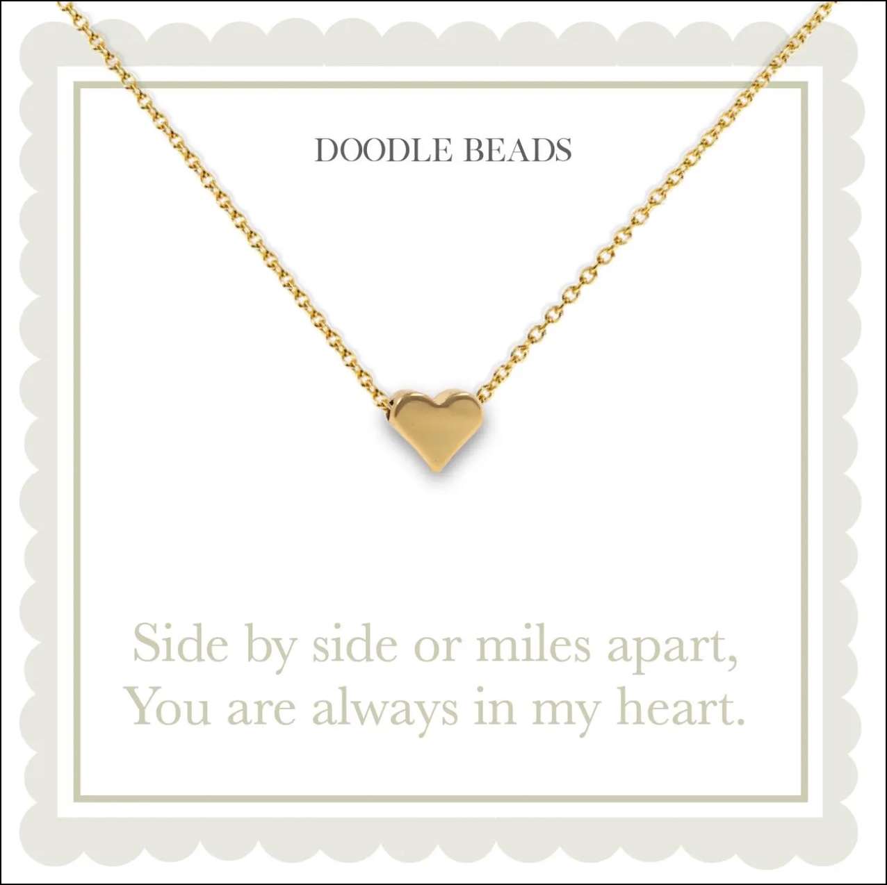 Side by Side or Miles Apart Heart Necklace, , large