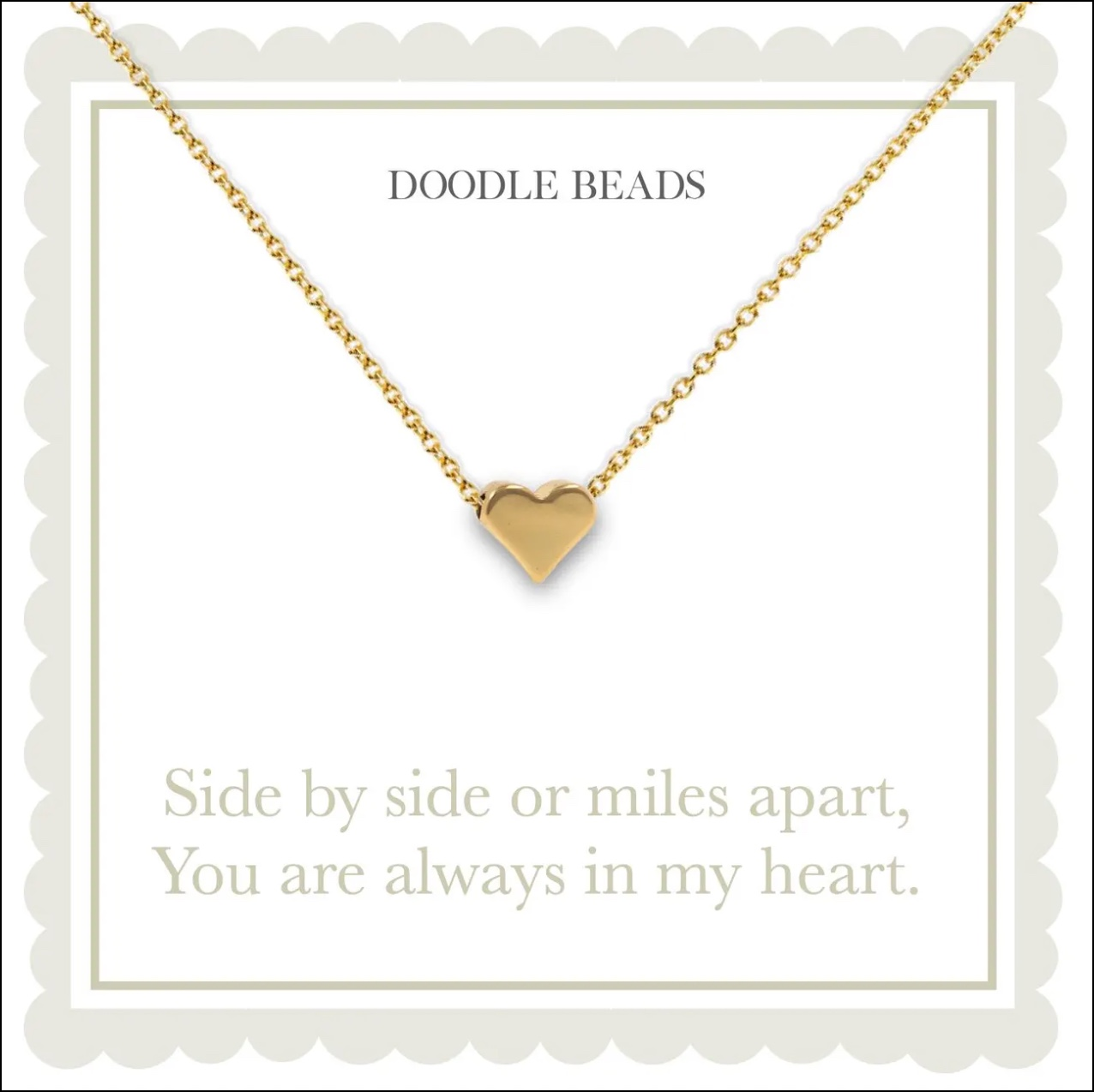 Side by Side or Miles Apart Heart Necklace, , large