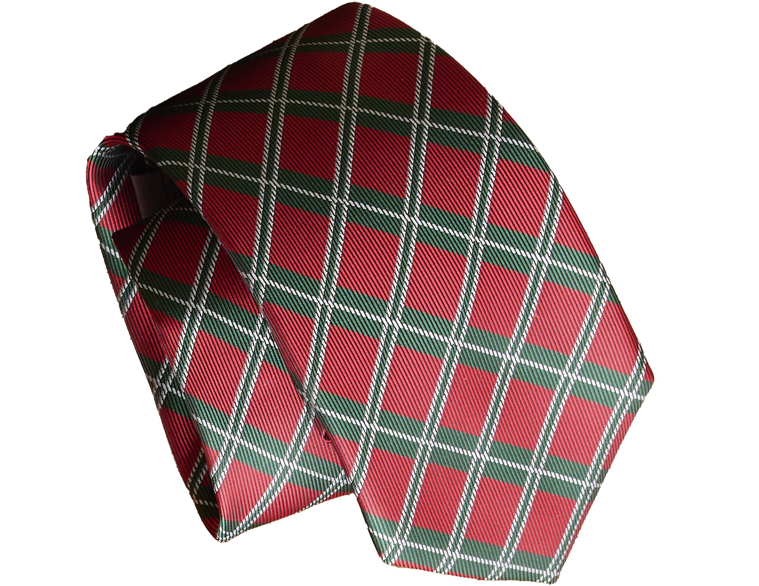 Men's Christmas Plaid Polyester Necktie, , large image number 2