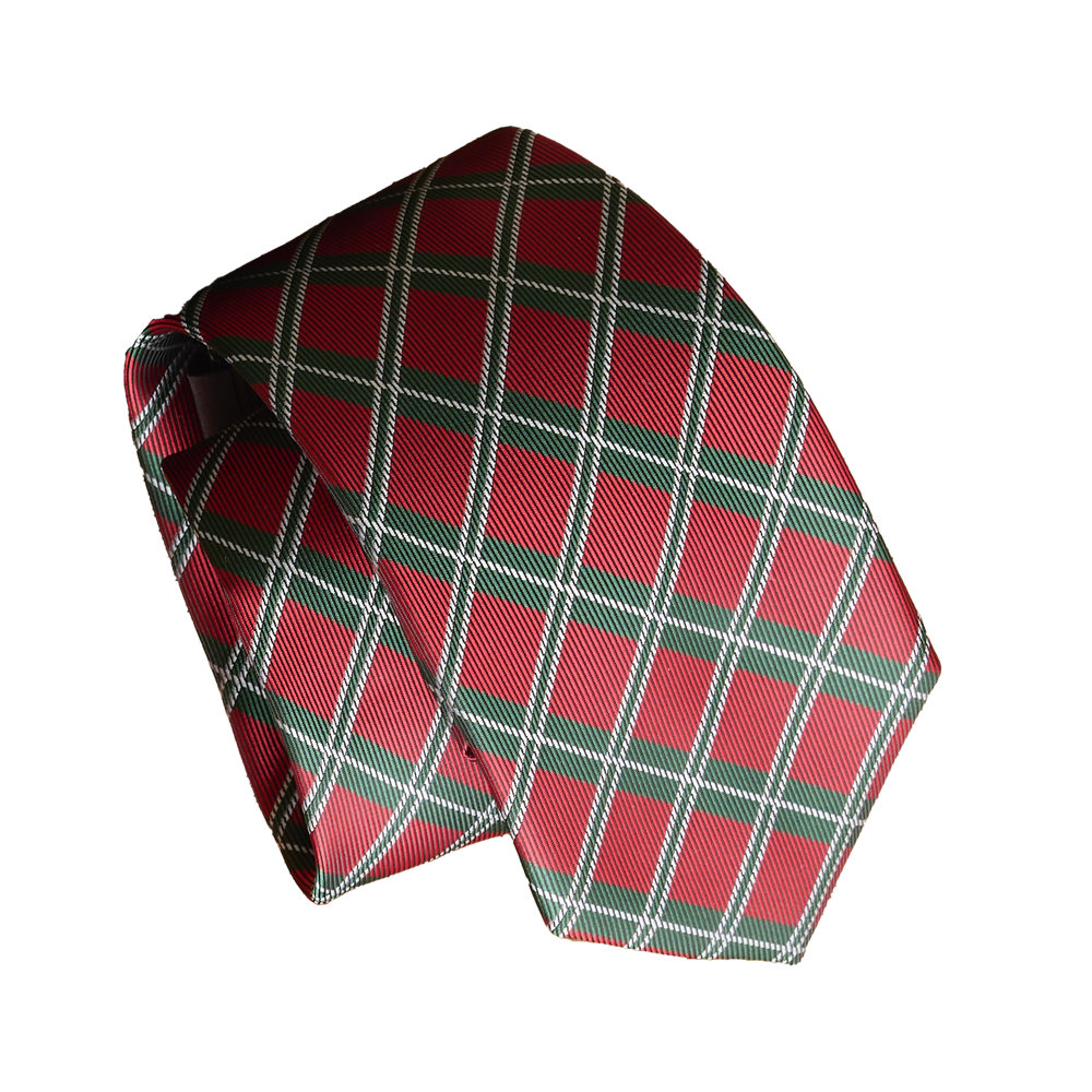 Men's Christmas Plaid Polyester Necktie,  Men's Christmas Plaid Polyester Necktie