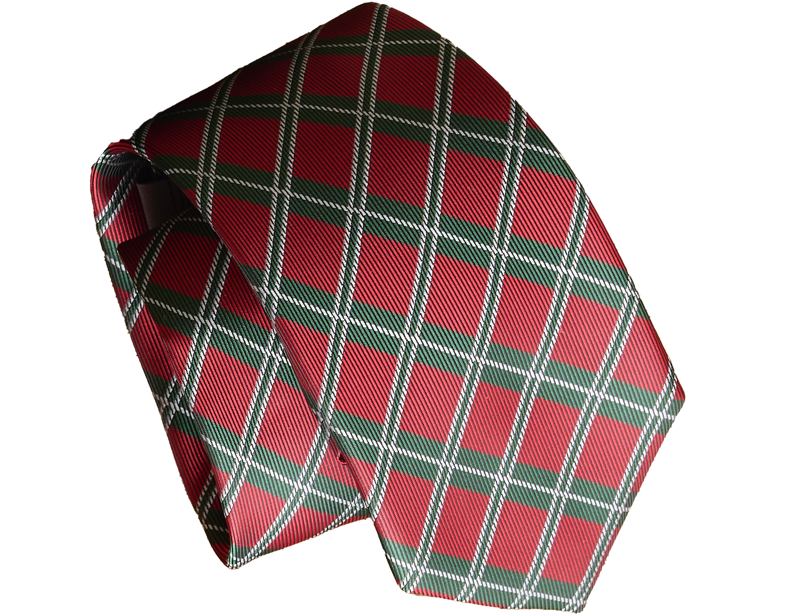 Men's Christmas Plaid Polyester Necktie, , large image number 0