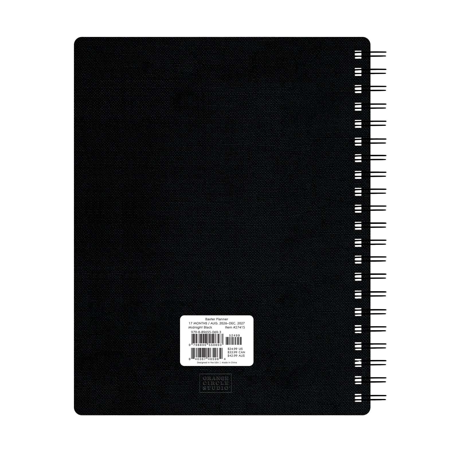 2027 Midnight Black Baxter 17-Month Planner , , large image number 7