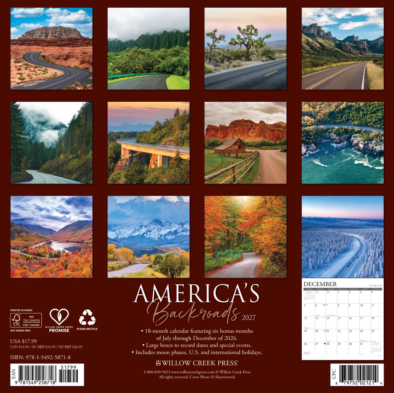 2027 America's Backroads Wall Calendar, , large image number 2