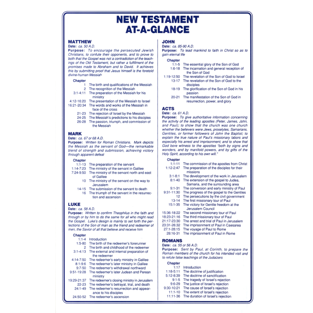 At A Glance New Testament,  At A Glance New Testament