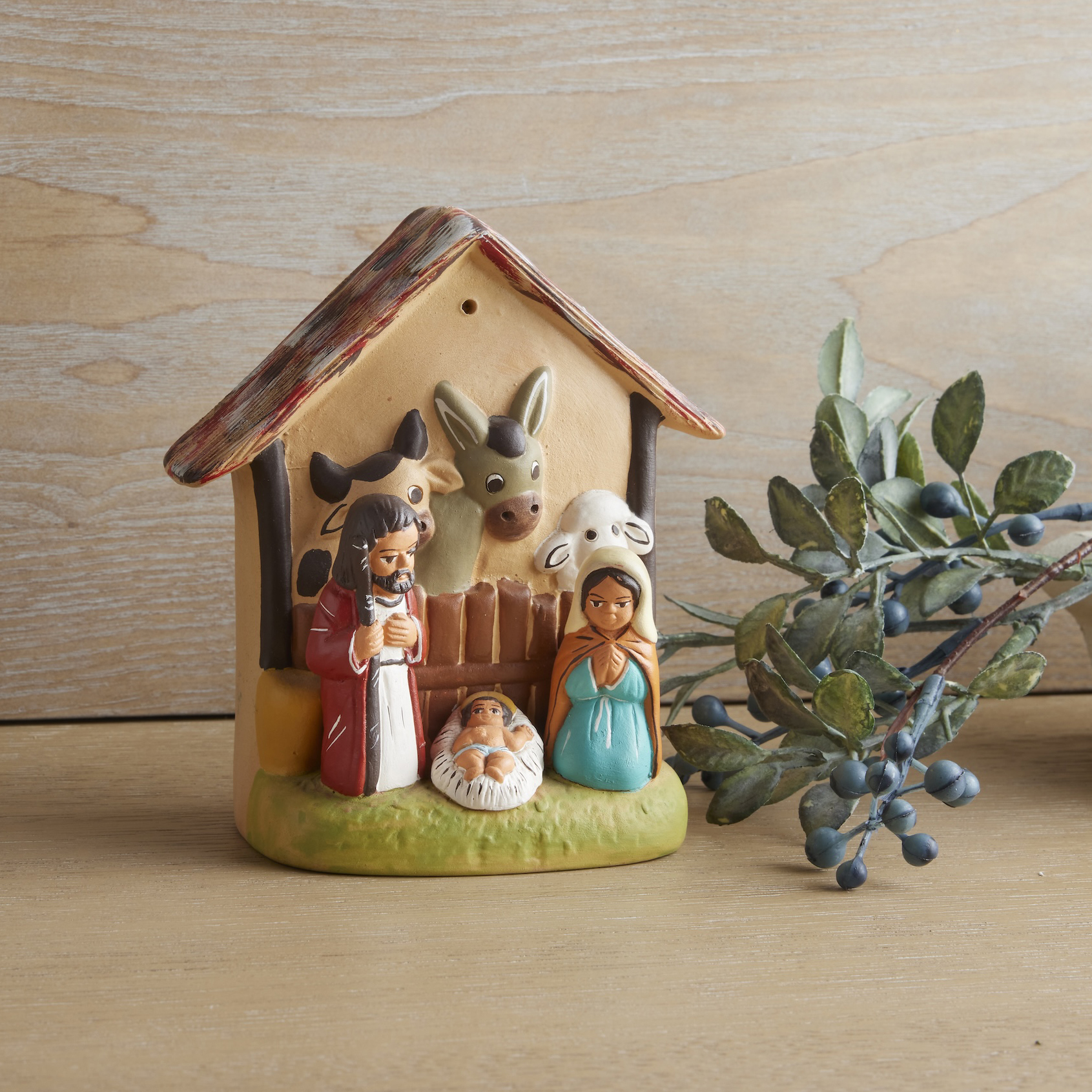 Peruvian Terracotta Holy Family Nativity Figurine, , large image number 1