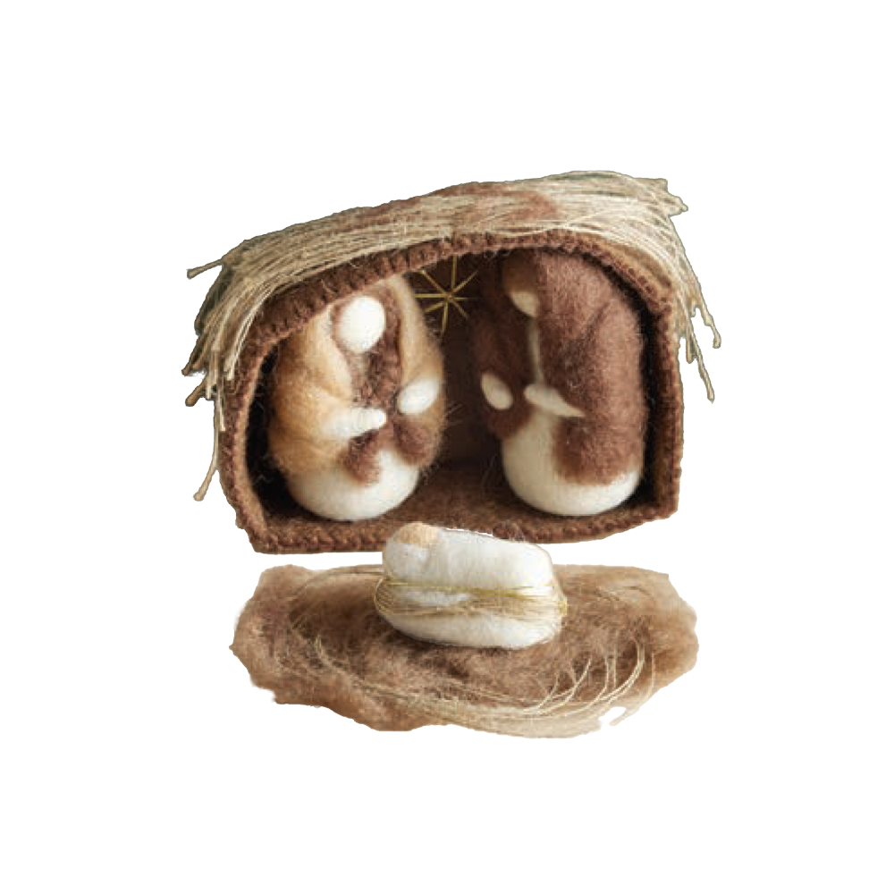 Nepalese Holy Family Felt Nativity