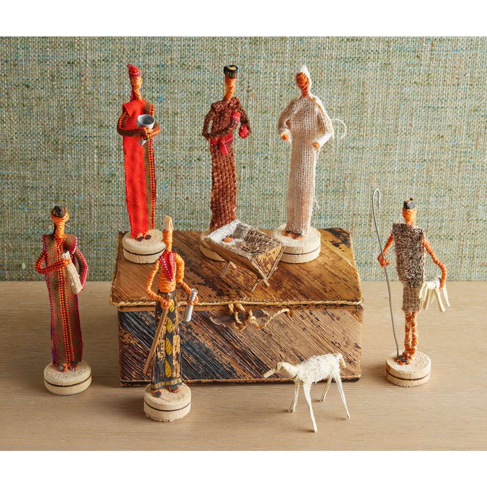 Kenyan Colorful Banana Fiber Nativity, , large image number 2