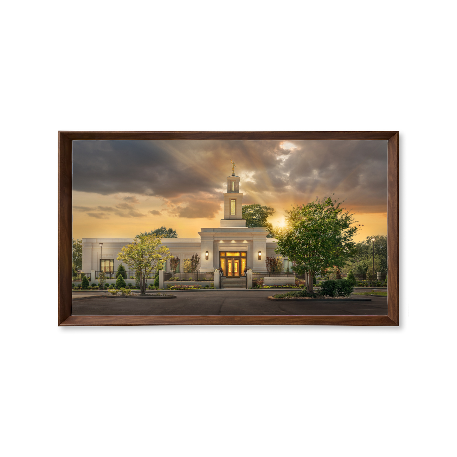 Memphis Tennessee Temple, Fire of the Covenant Series (25x43 Framed Canvas Print)