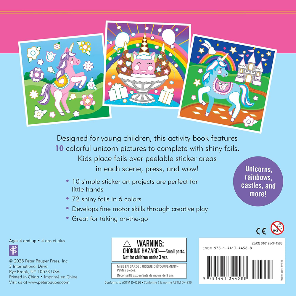 Color-By-Foil Sticker Book Unicorns, , large