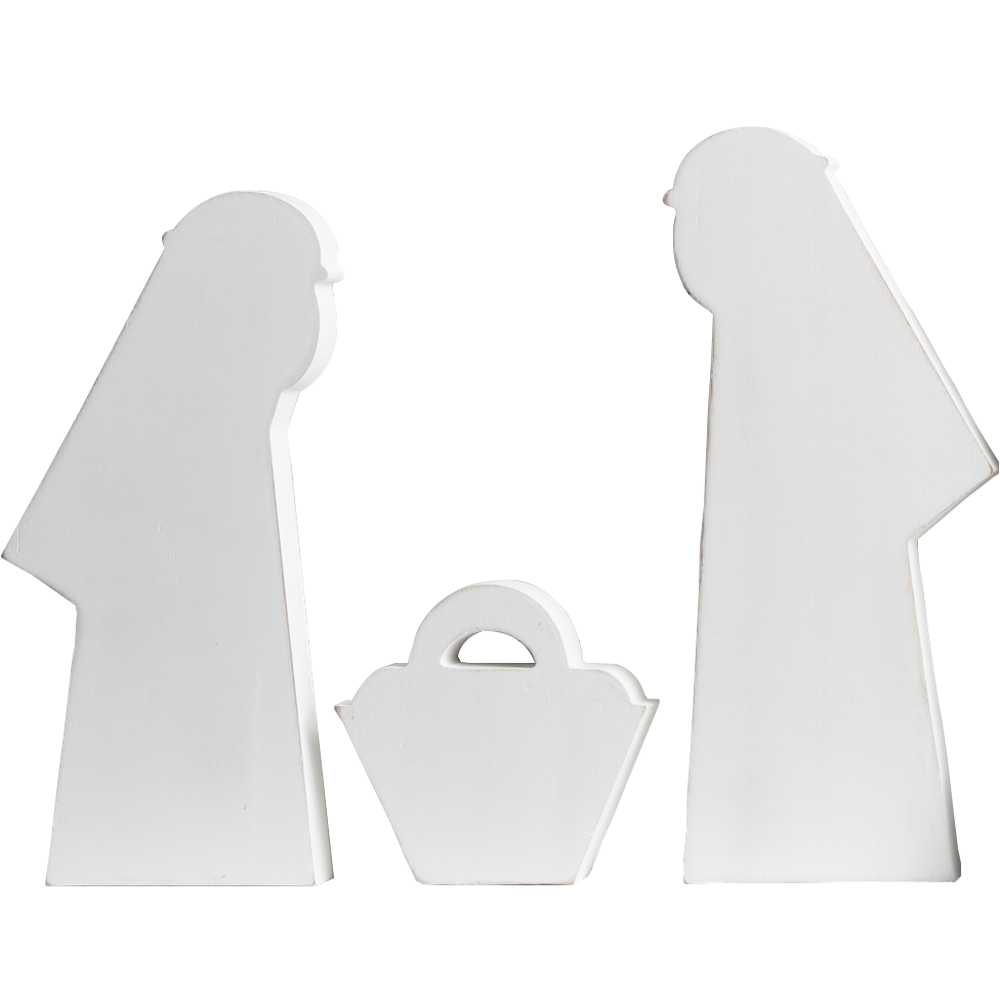 Holy Family Wood Cutout Nativity,  Holy Family Wood Cutout Nativity