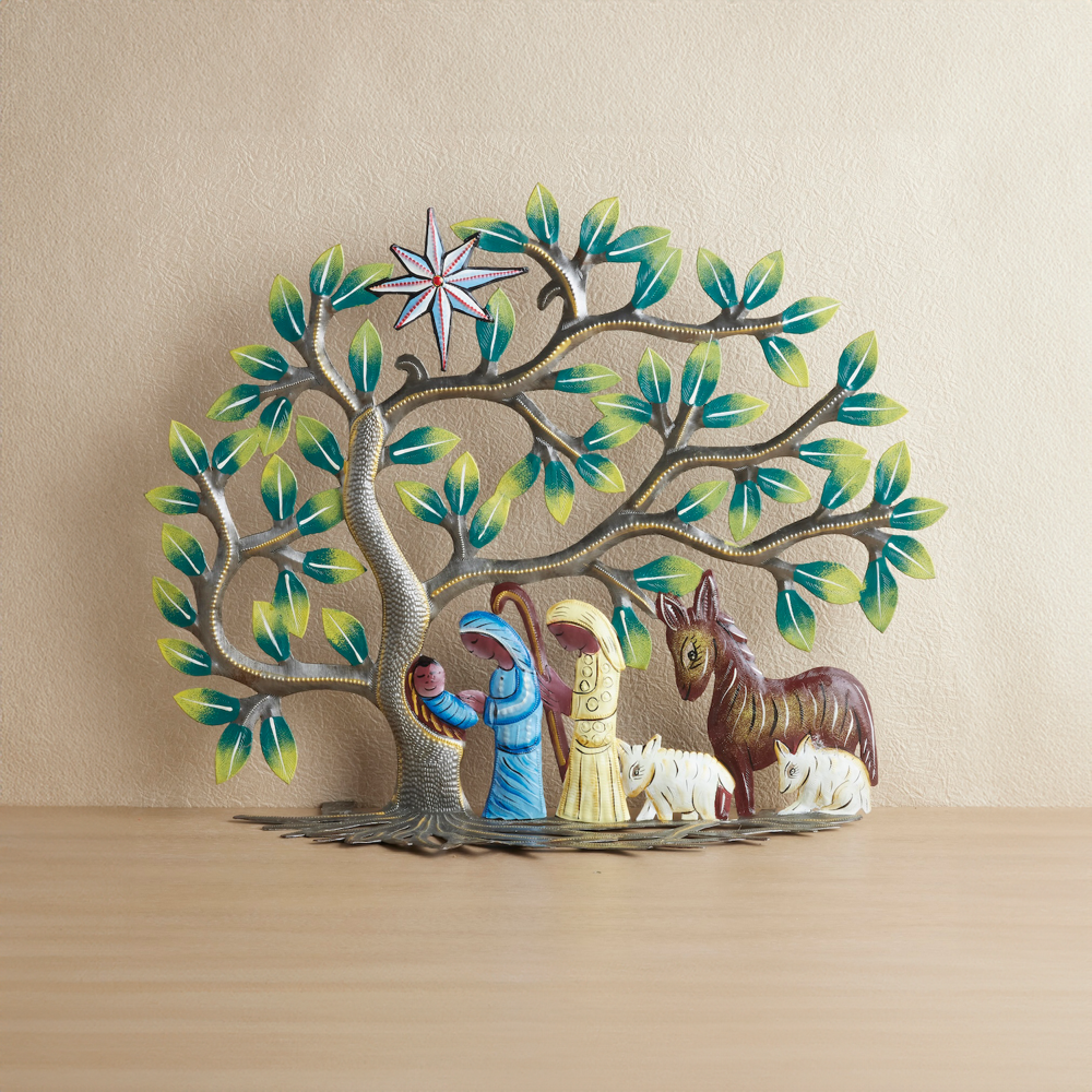Haitian Holy Family Nativity Tree, , large image number 1