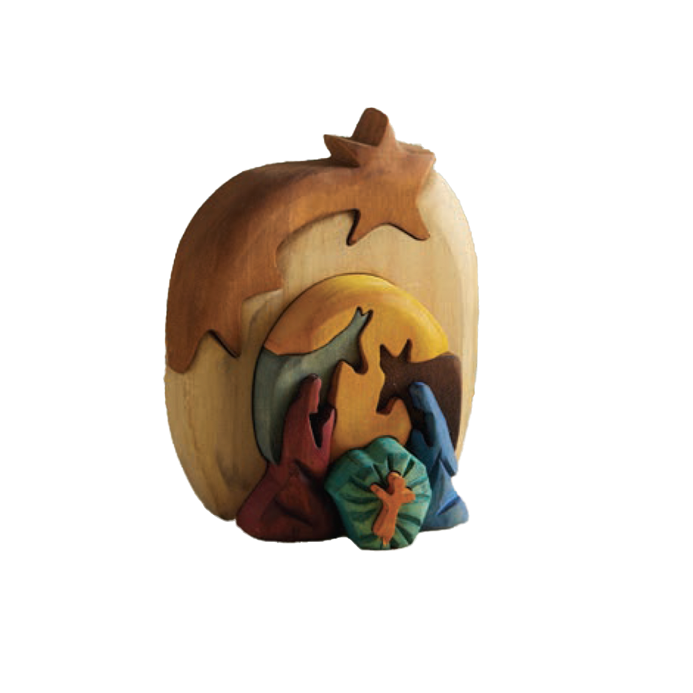 Colombian Star Bright Interlocking Nativity Figurine