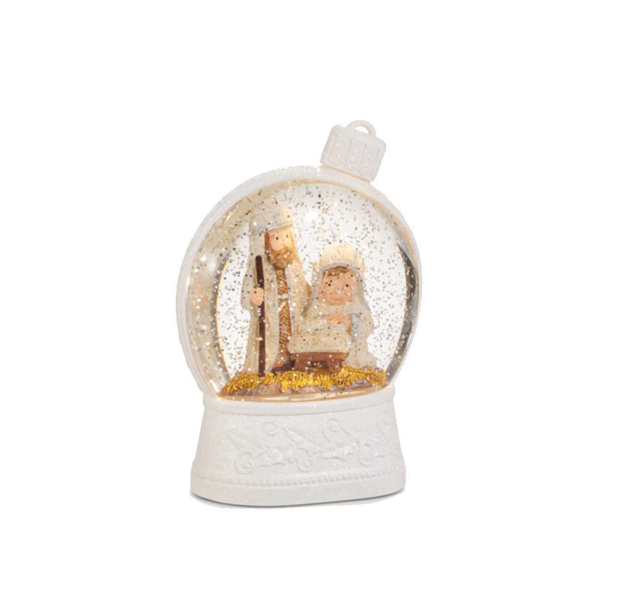 Light-up Knit Holy Family Nativity Water Globe