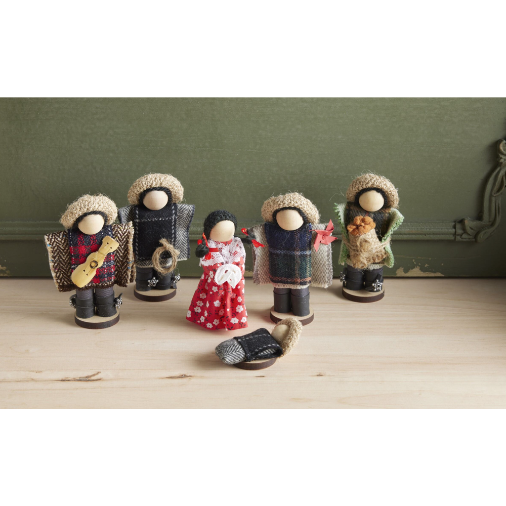 Chilean Fabric Nativity Family Set, , large