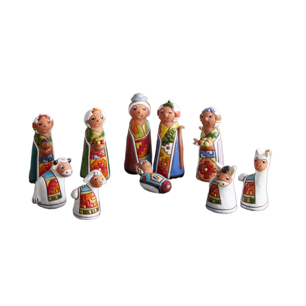 Bolivian Resin Nativity Set