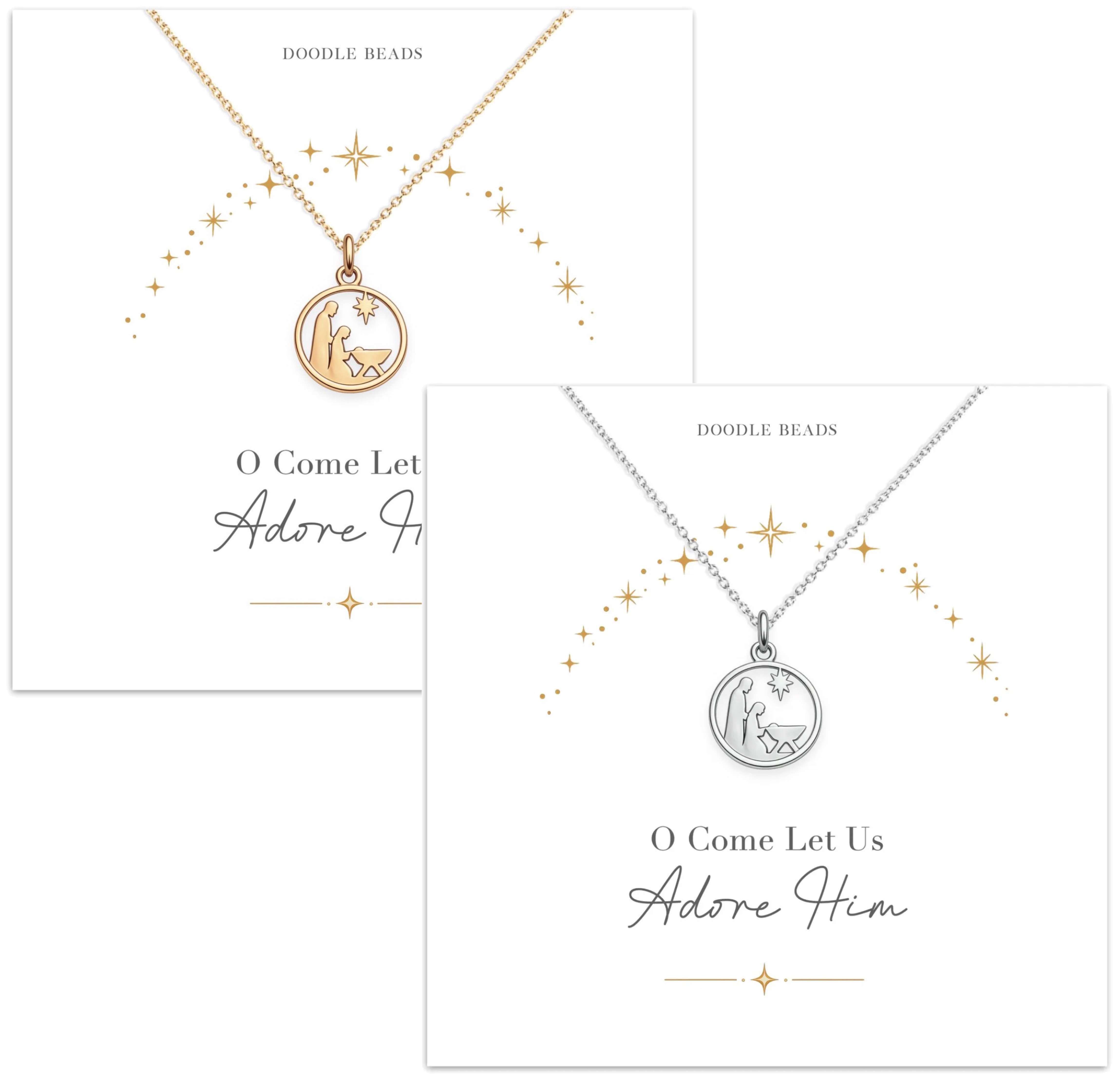 Let Us Adore Him Nativity Necklace
