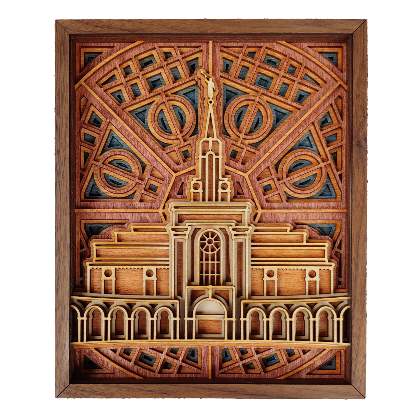 Bountiful Utah Temple Layered Wood Plaque
