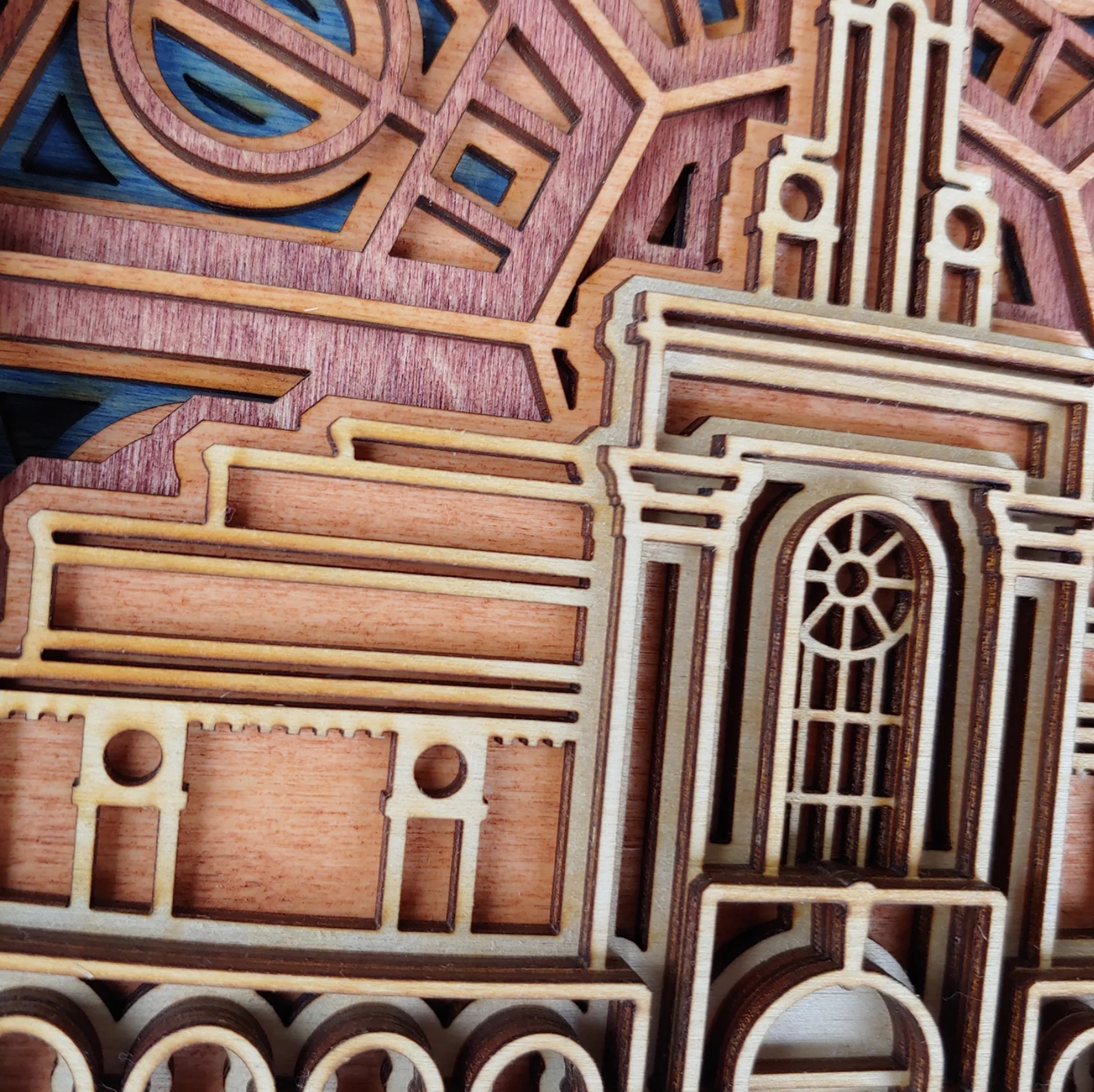 Bountiful Utah Temple Layered Wood Plaque, , large