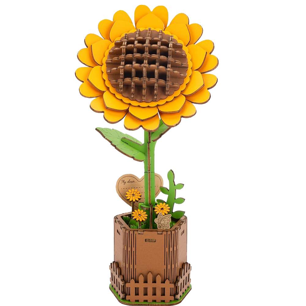 Sunflower Bloom 86 Piece Wooden Puzzle, , large