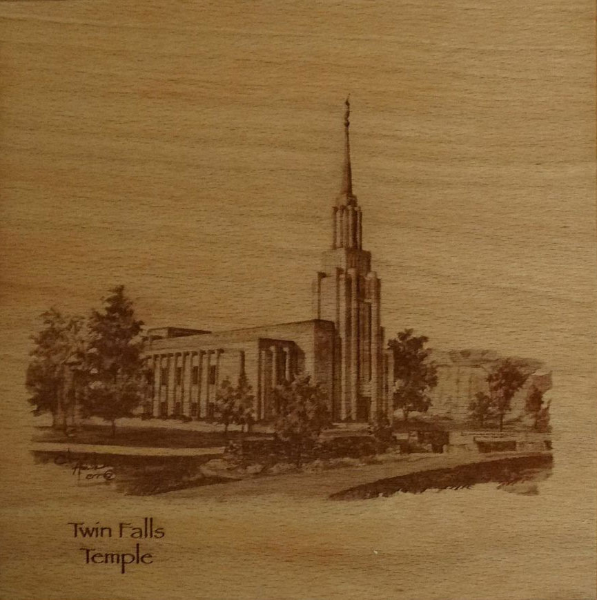 Twin Falls Temple (6x6 Plaque)