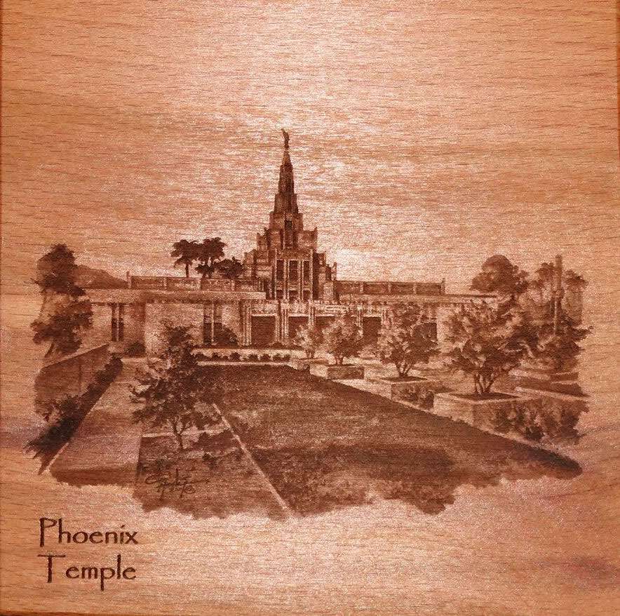 Phoenix Temple (6x6 Plaque)