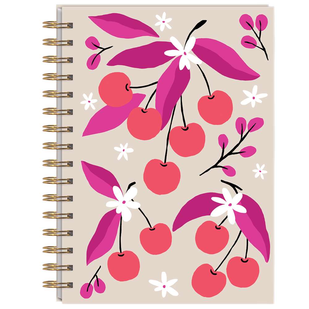 Cherries Fruit Market Spiral Journal