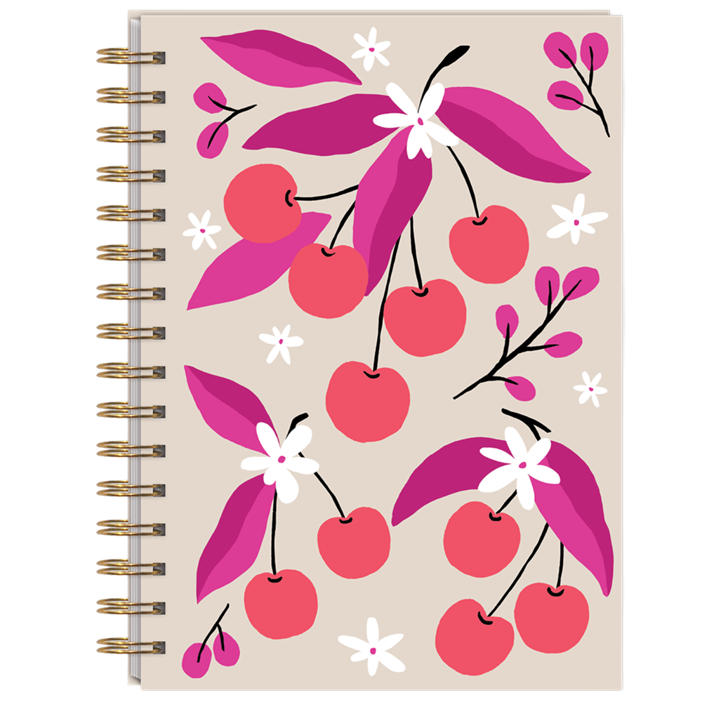 Cherries Fruit Market Spiral Journal