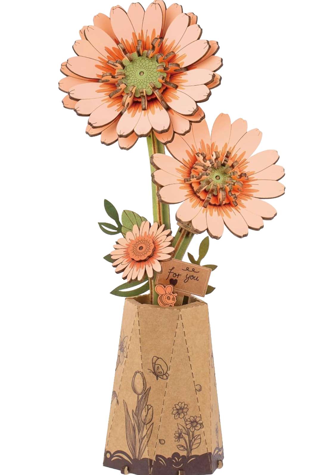 Orange Gerbera Daisy 105 Piece Wooden Puzzle