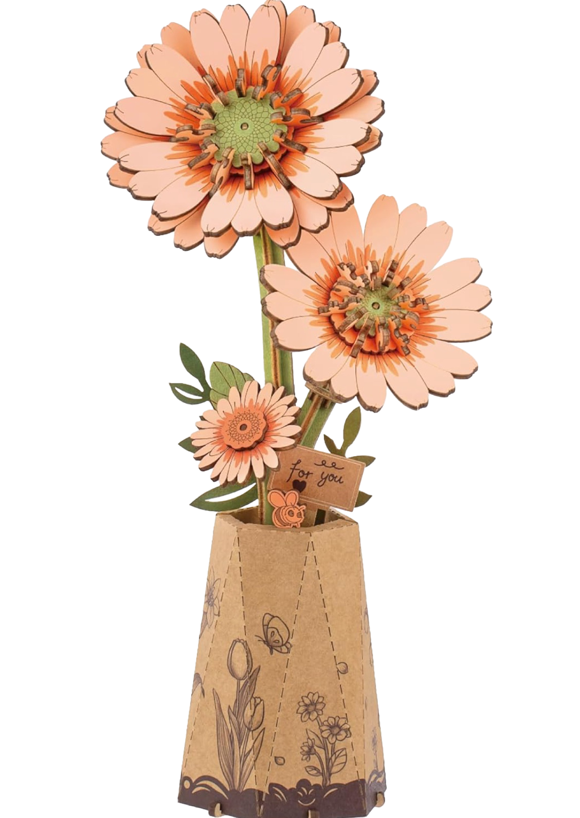 Orange Gerbera Daisy 105 Piece Wooden Puzzle