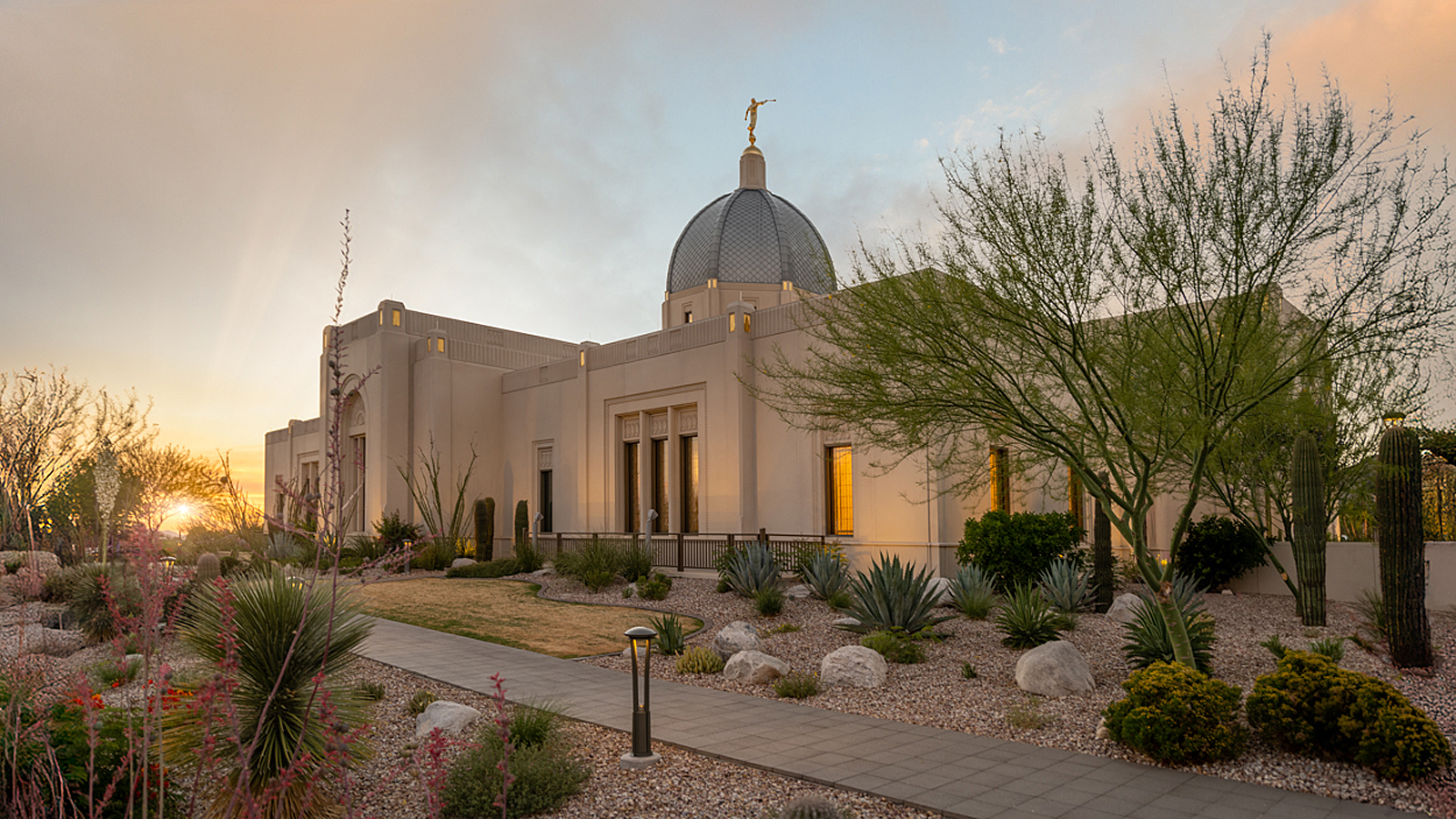 Tucson Arizona Temple, Fire of the Covenant Series (25x43 Framed Canvas Print), , large