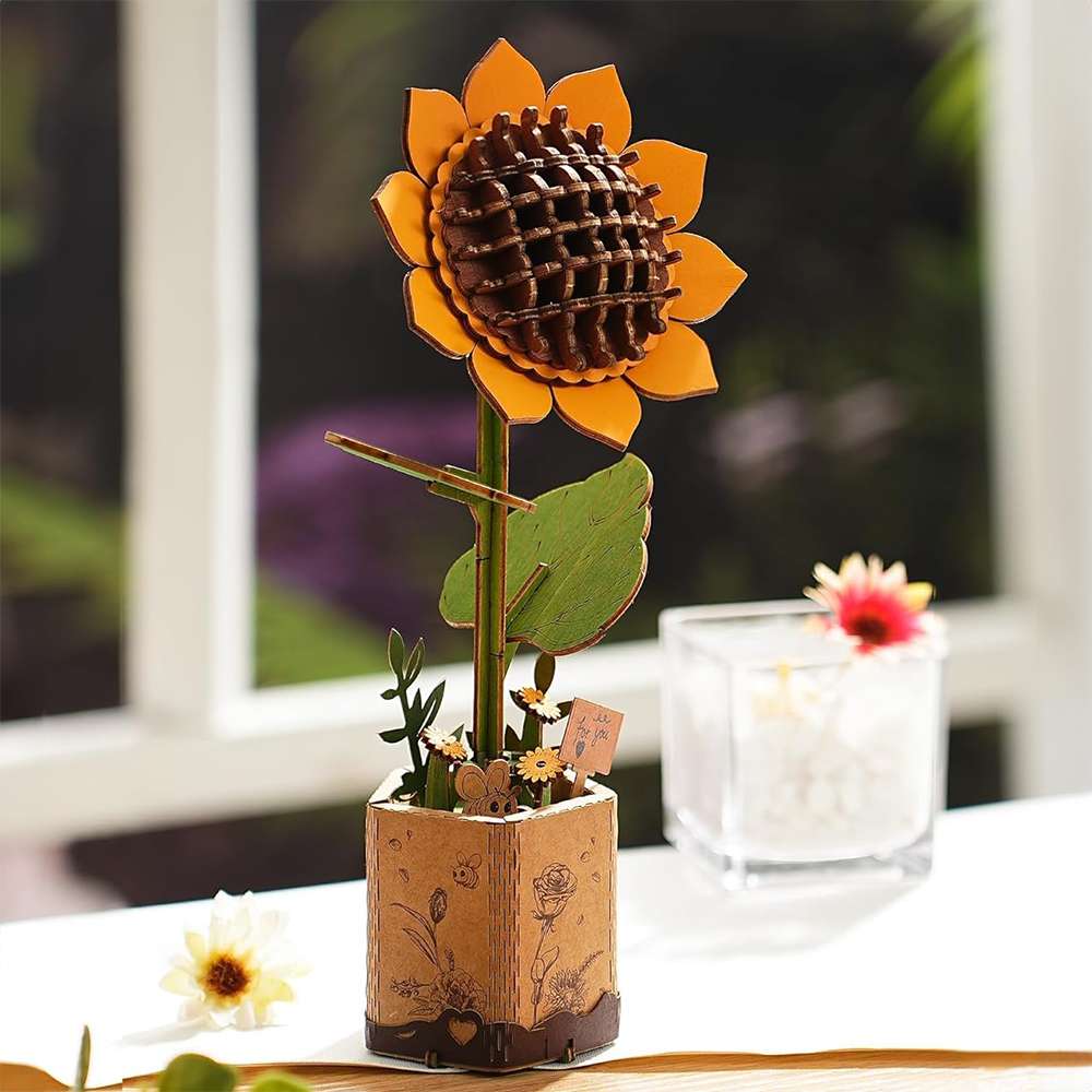 Sunflower Bloom 86 Piece Wooden Puzzle, , large image number 2