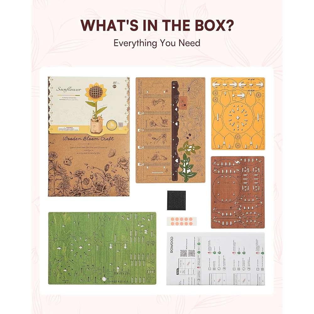 Sunflower Bloom 86 Piece Wooden Puzzle, , large image number 3