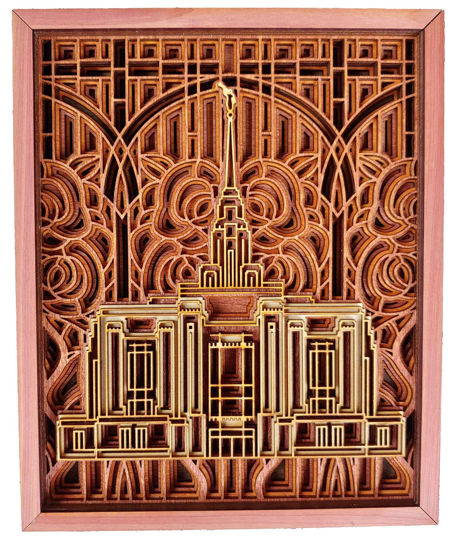 Ogden Utah Temple Layered Wood Plaque