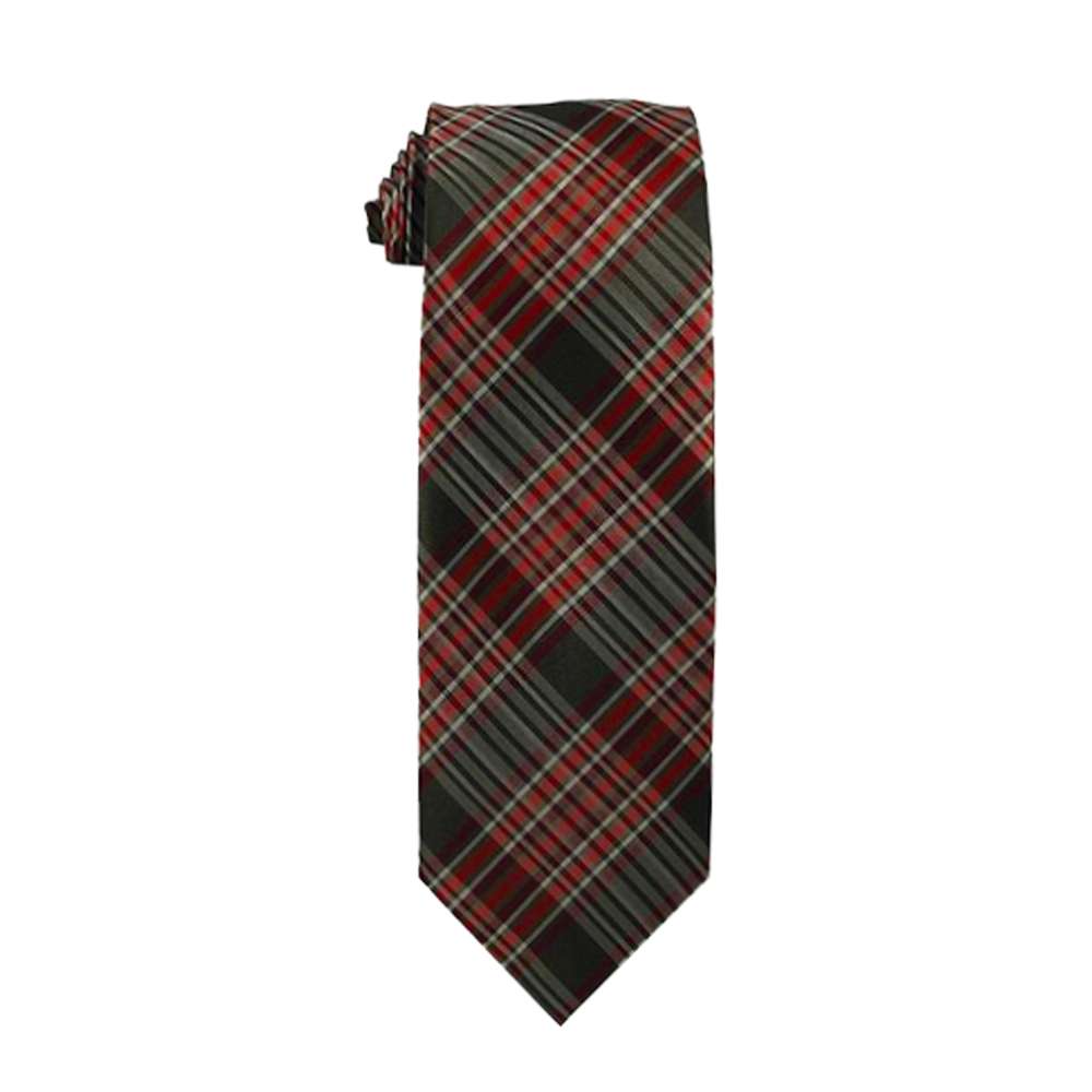 Youth Rust/Gray Plaid Necktie