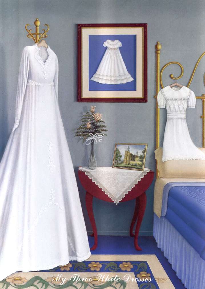 My Three White Dresses Print, , large image number 0