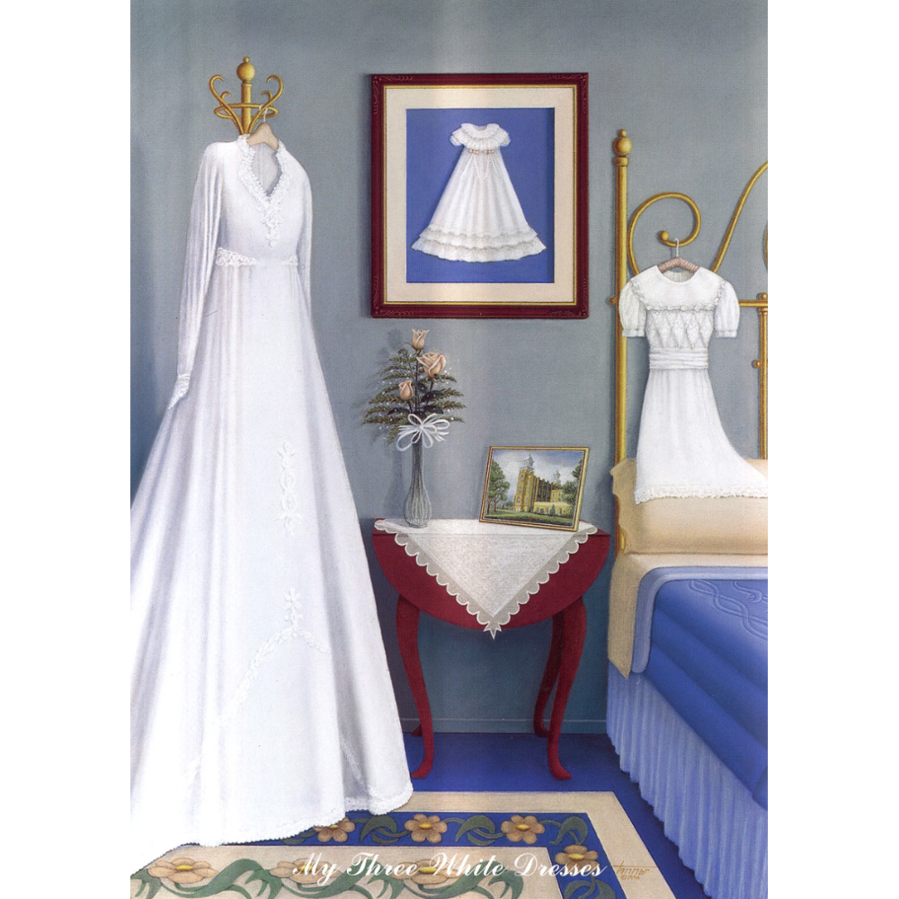 My Three White Dresses Print, , large image number 0