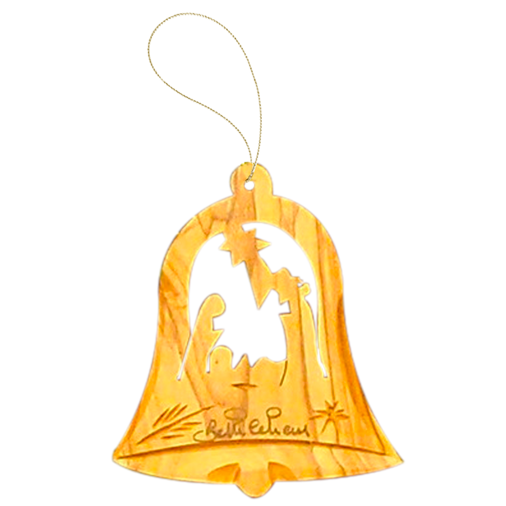 Olive Wood Bell Nativity, , large image number 0