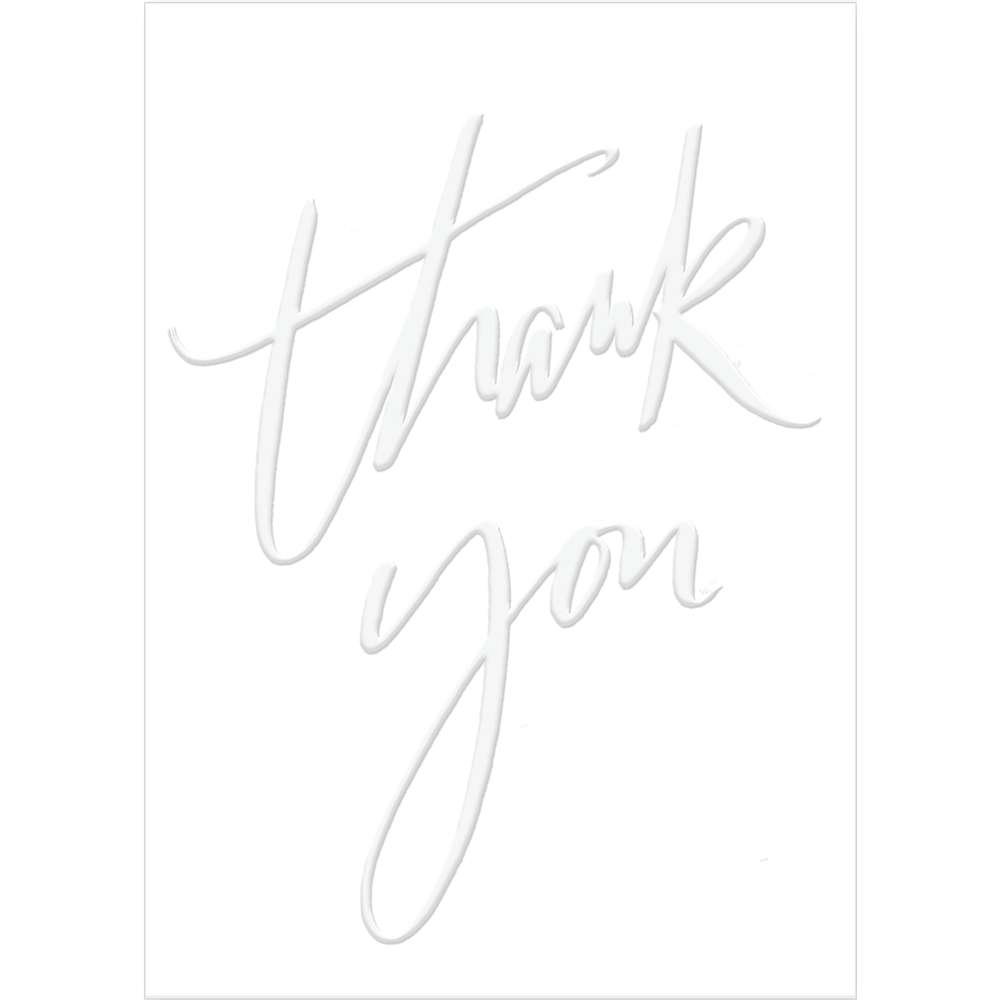 Script Embossed Thank You Boxed Note Cards