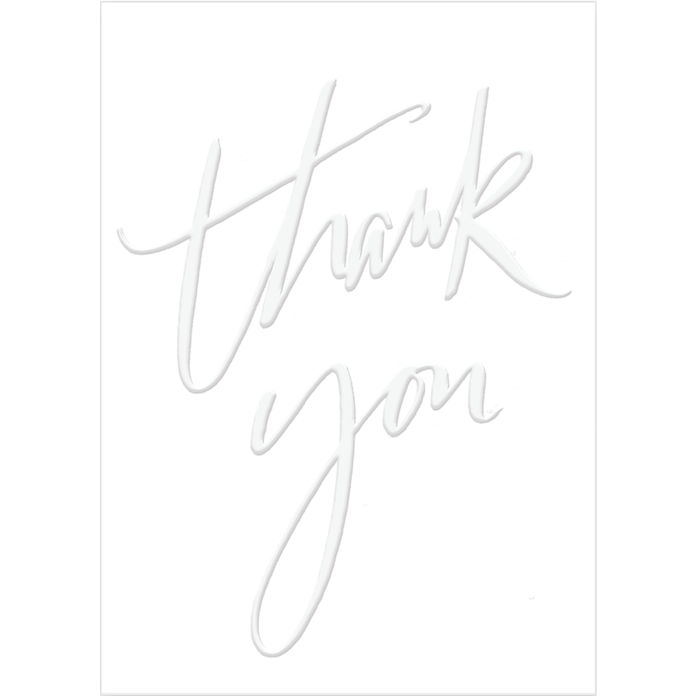 Script Embossed Thank You Boxed Note Cards