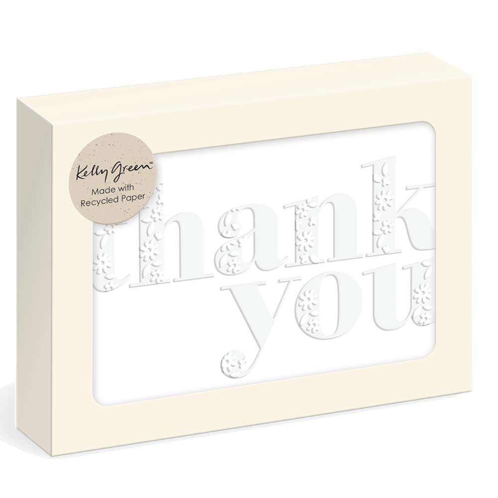 Floral Embossed Thank You Boxed Note Cards