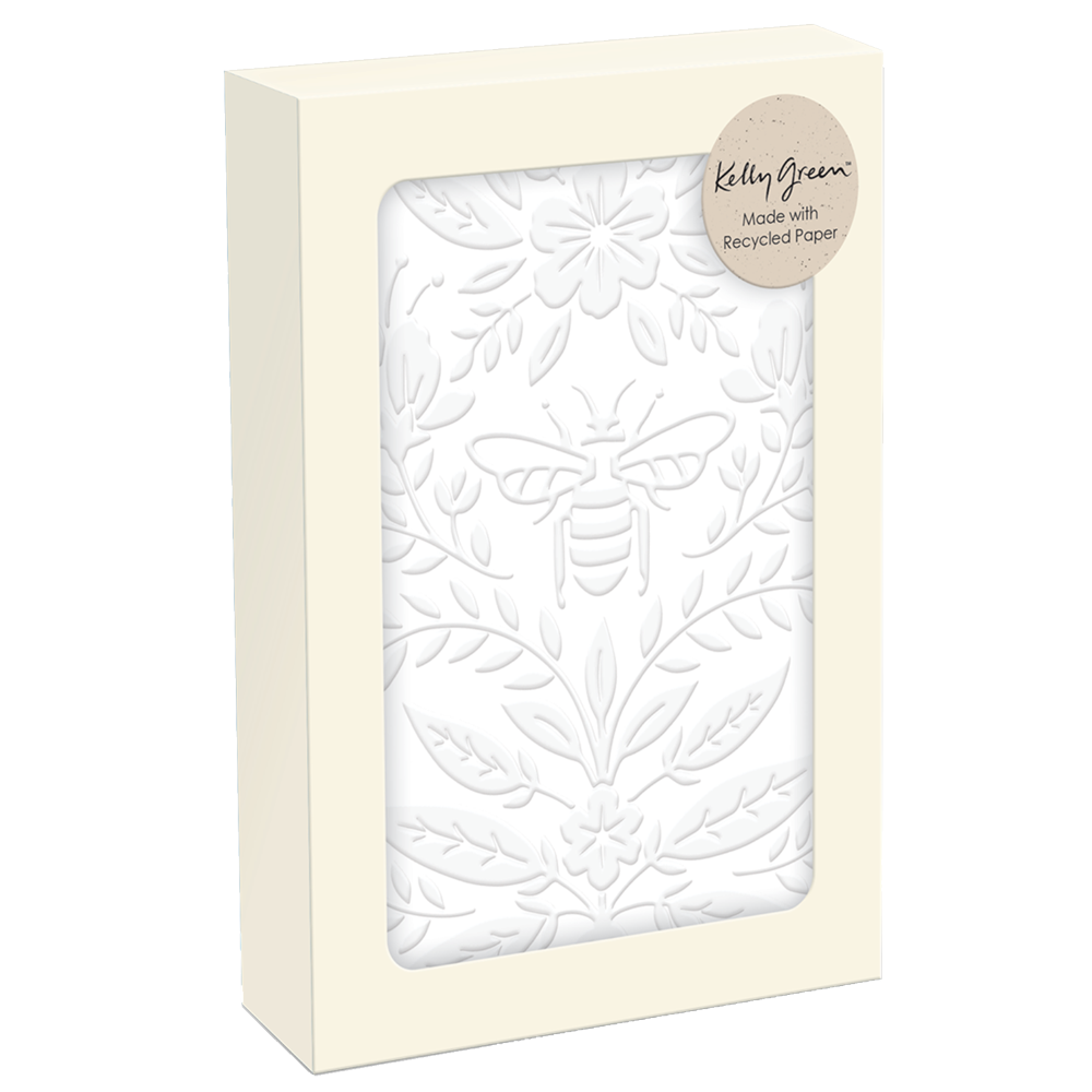 Floral Bee Embossed Boxed Note Cards