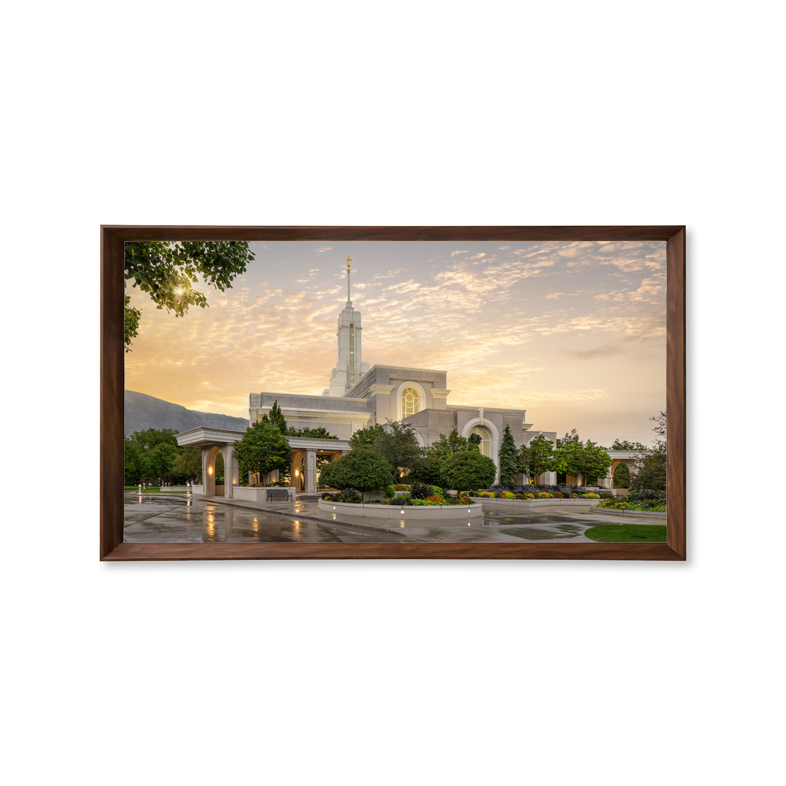 Mt. Timpanogos Utah Temple, Fire of the Covenant Series (25x43 Framed Canvas Print)